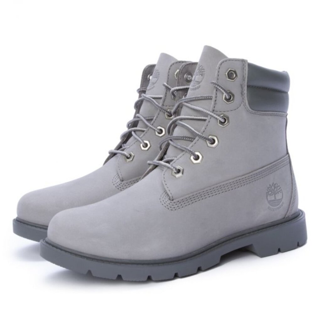 TIMBERLAND WOMENS LINDEN WOOD 6" WATERPROOF GREY BOOTS SZ 7 NEW